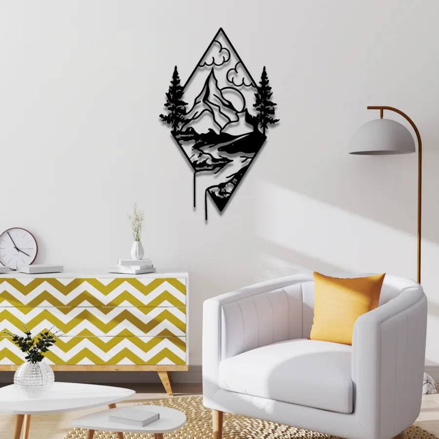 Cuadro de Paisaje Montañoso en Rombo