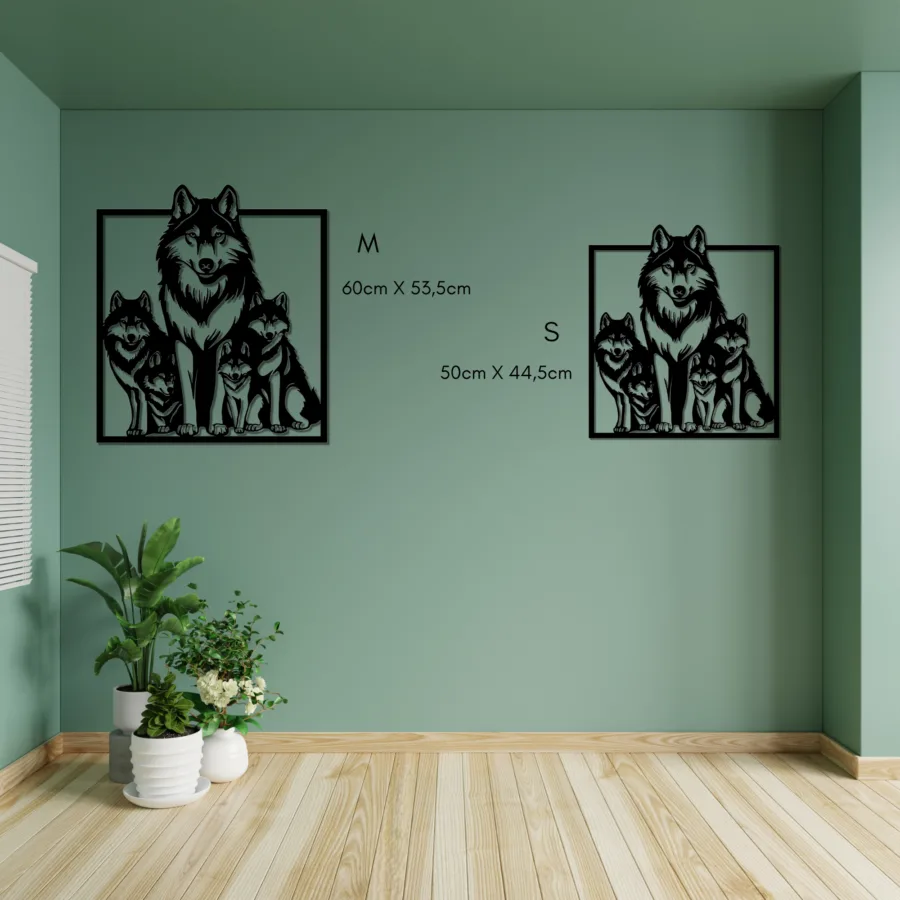 Cuadro de Madera Familia de Lobos - Imagen 3