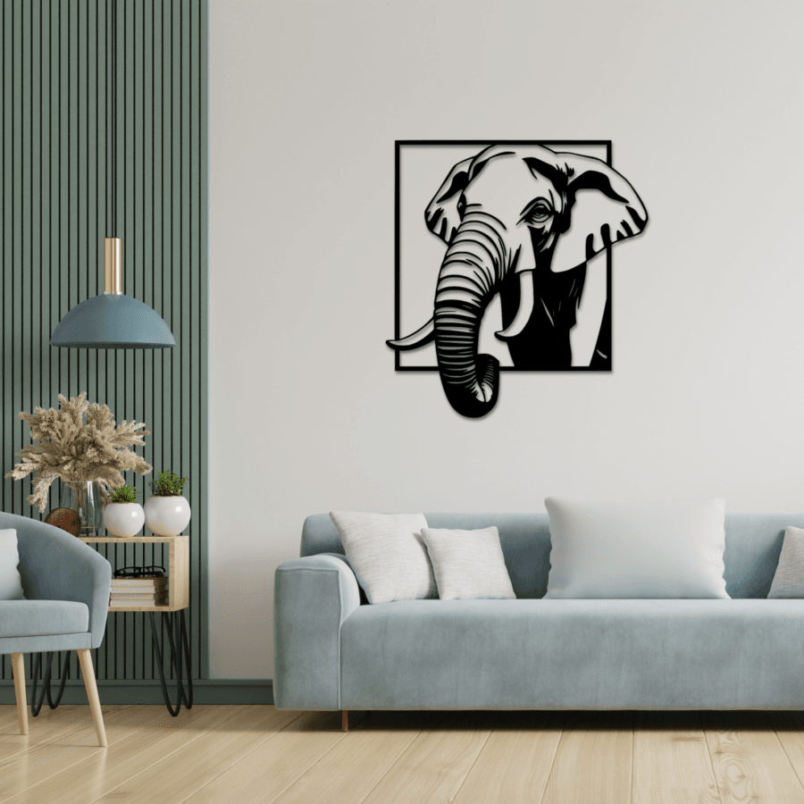 Cuadro de Elefante en Madera - Imagen 8