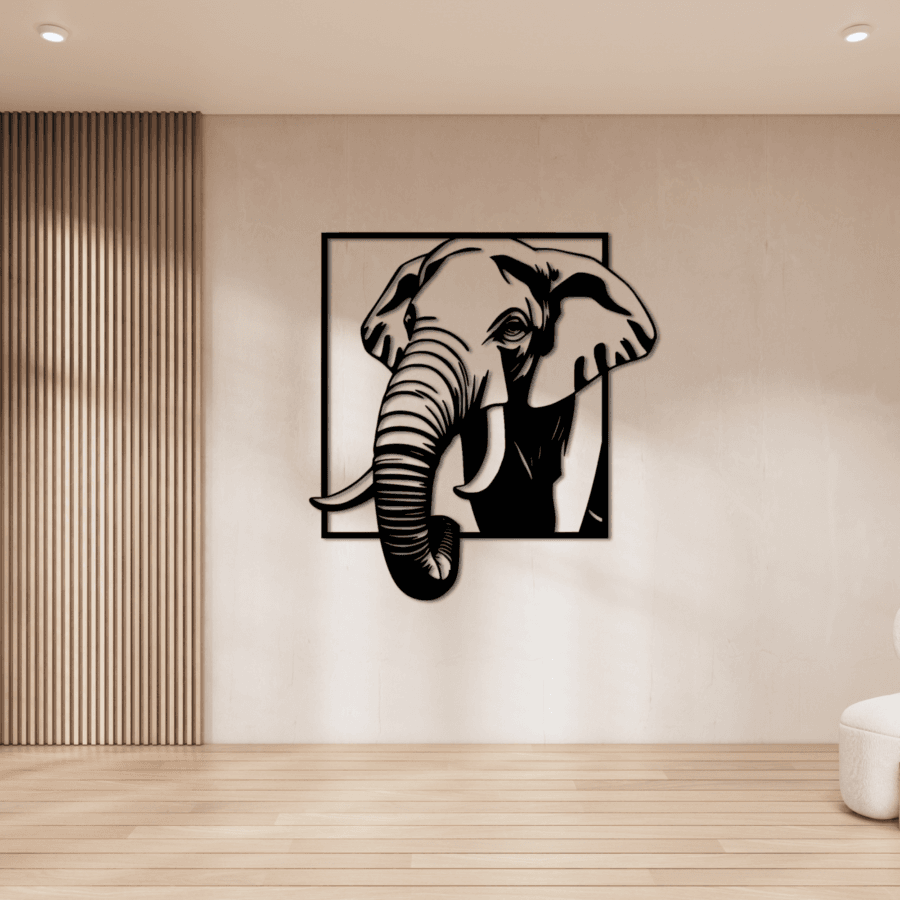 Cuadro de Elefante en Madera - Imagen 6