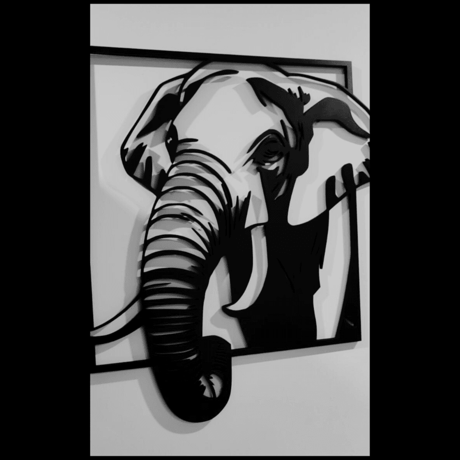 Cuadro de Elefante en Madera - Imagen 3