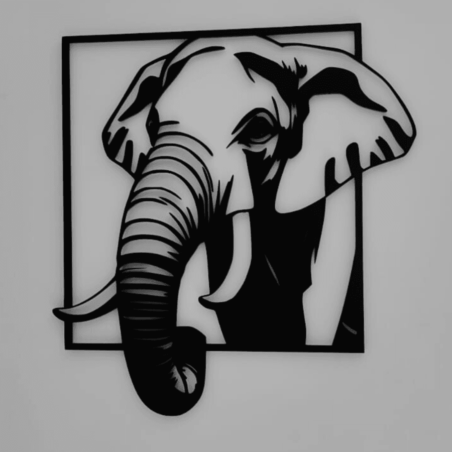 Cuadro de Elefante en Madera - Imagen 5